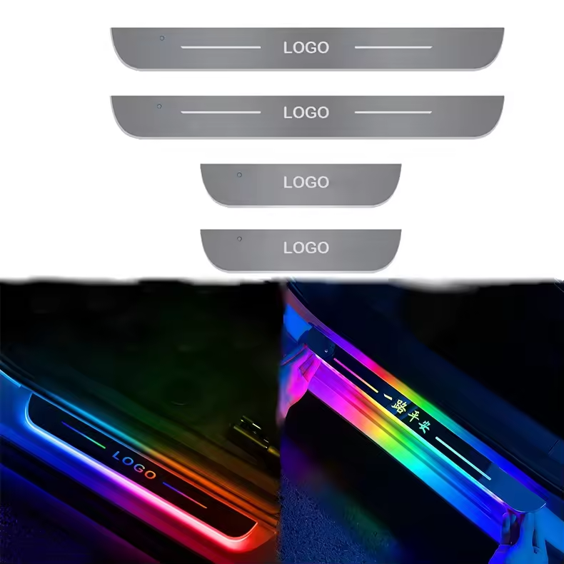  LED Car Door Welcome  Sill Plate Lights Dream Chasing  Color Custom Logo 