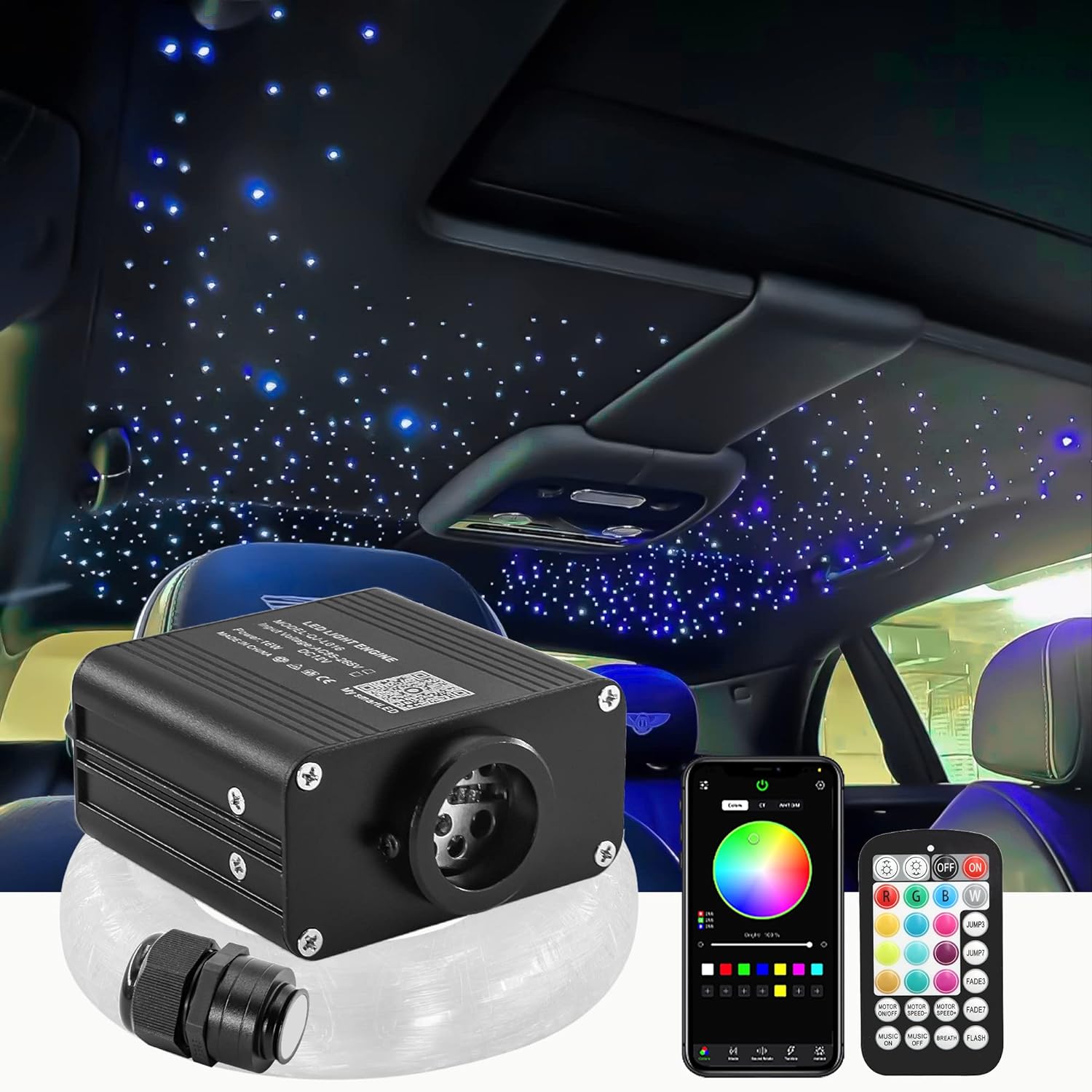 16W Twinkle Fiber Optic Starlight Headliner Kit  for Car Interior Roof