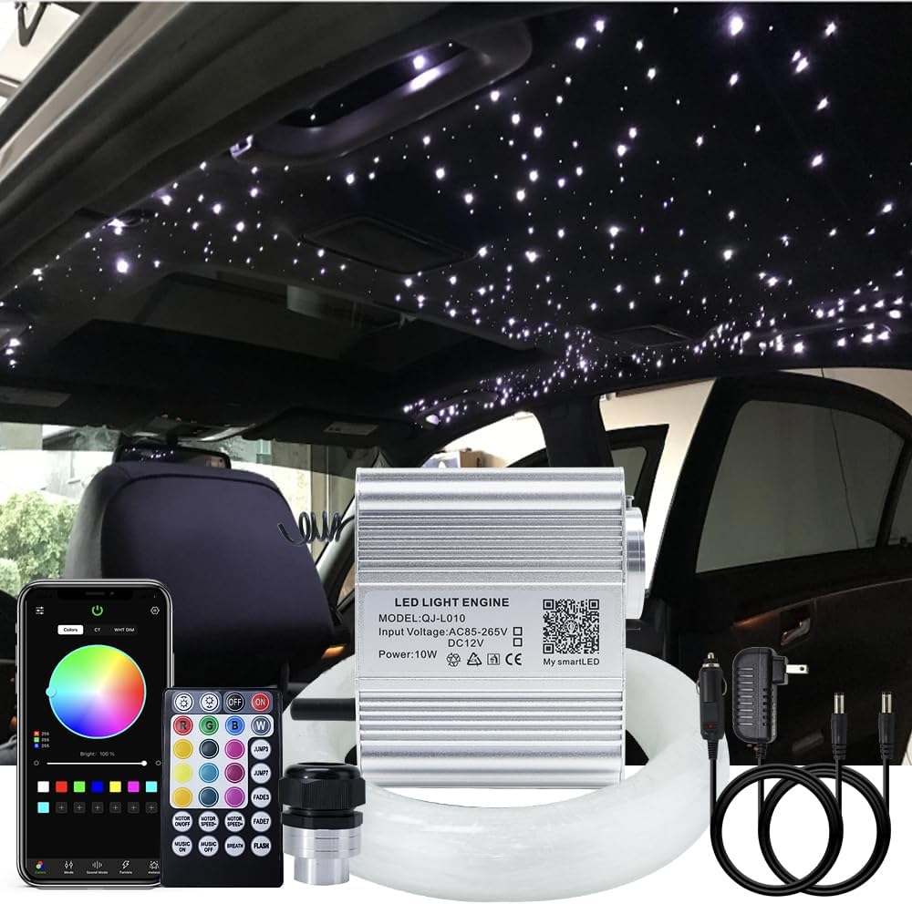 10W RGBW Twinkle Fiber Optic Lights kit APP Control with Music Mode for Car Home Use